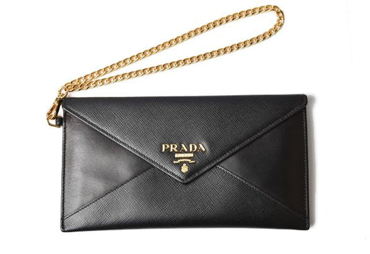 Prada Wallet Chain Wallet Long Wallet 1mf002 Saffiano CITY NERO Black