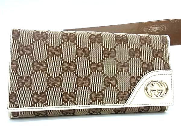 Pattern Gucci 181593 Interlocking G GG Pattern GG Canvas And Leather Bifold