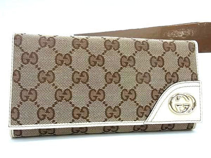 Pattern Gucci 181593 Interlocking G GG Pattern GG Canvas And Leather Bifold