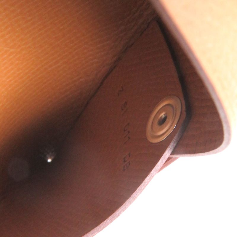 Hermes Calvi Vaux Epson Leather Card Case Coin Case Wallet Gold With Z Box Made