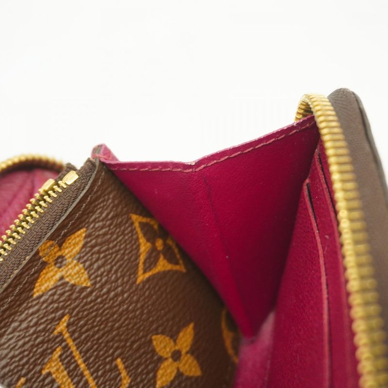 Louis Vuitton Long Wallet Monogram Portefeuille Cles Mance M60742 Fuchsia Ladies