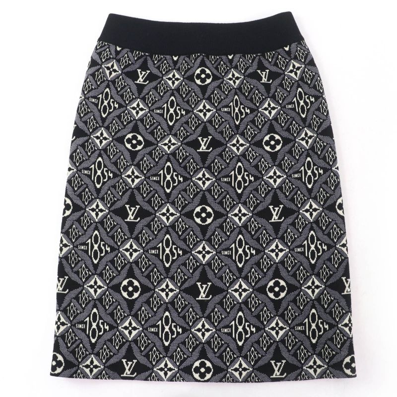 Louis Vuitton 21SS Wool Since1854 Monogram Knit Tight Skirt Black M Made In