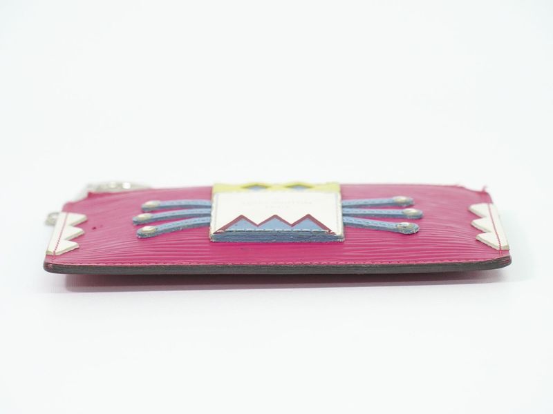 Authentic Louis Vuitton LV Pochette Cles Tribal Mask Epi Leather Coin Case