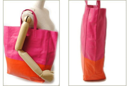 Celine Tote Cabas Su Celine Bi-cabas Calf Bicolor Hibiscus Orange 165553