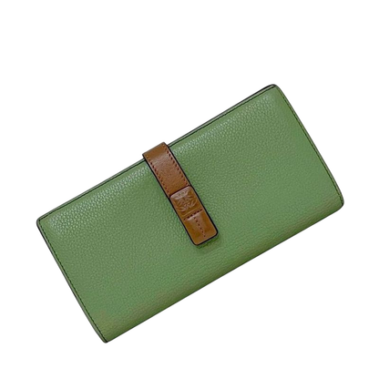 Loewe Folded Long Wallet Vertical Wallet Khaki Green Anagram