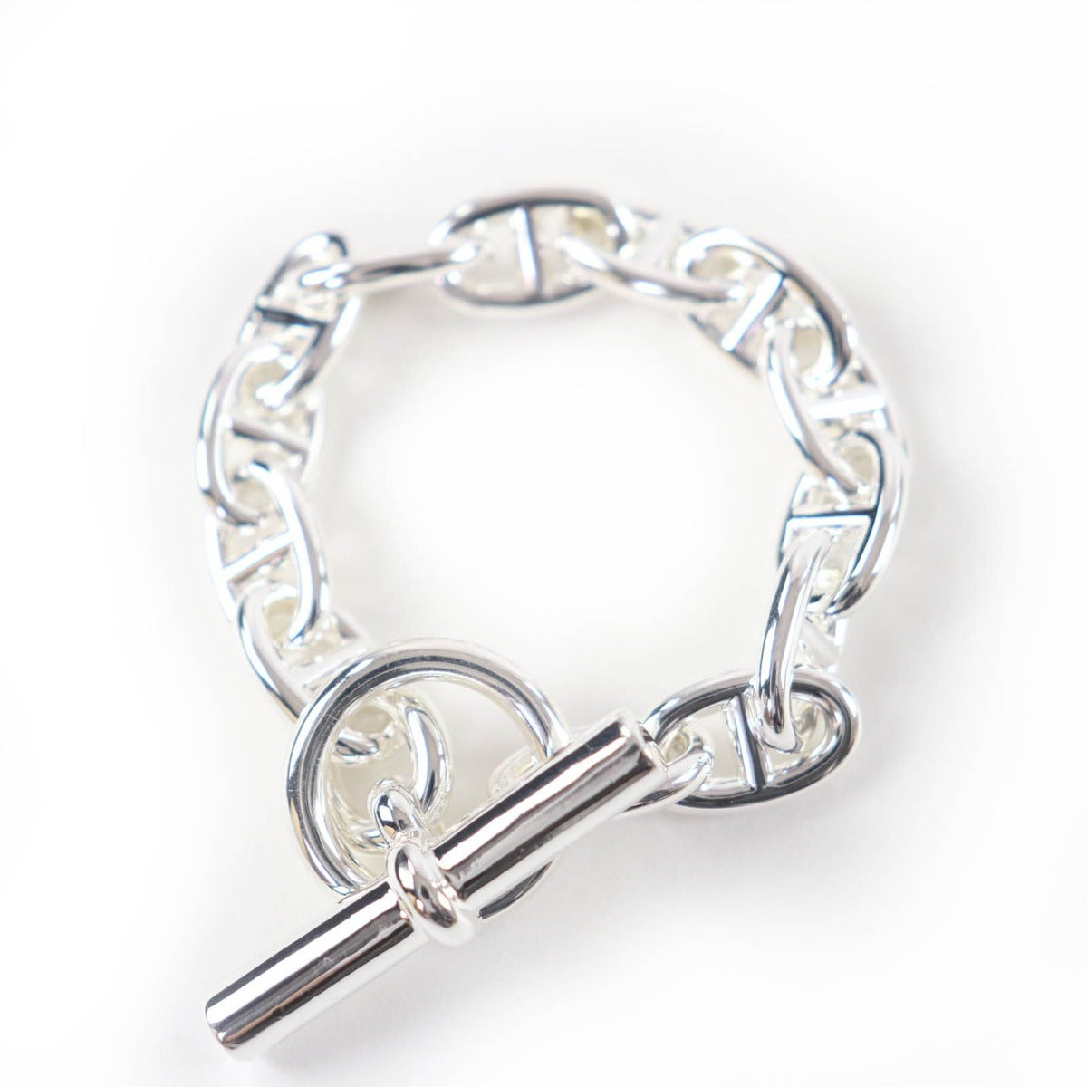 Hermes Chaine D'ancre MM 13 Pieces Bracelet Bangle Silver