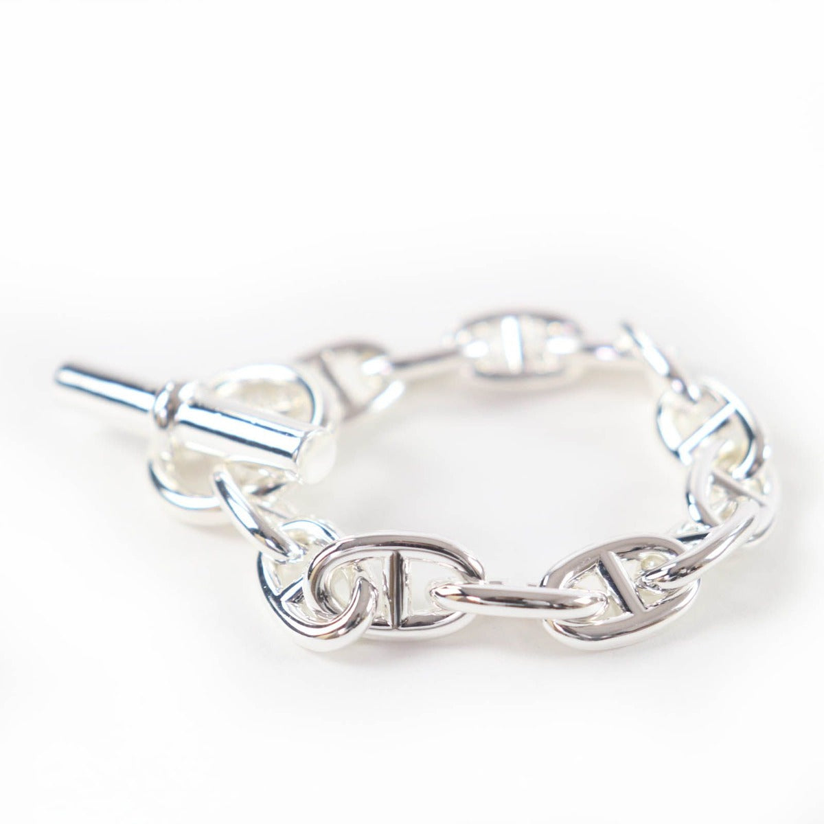 Hermes Chaine D'ancre MM 13 Pieces Bracelet Bangle Silver — view 2