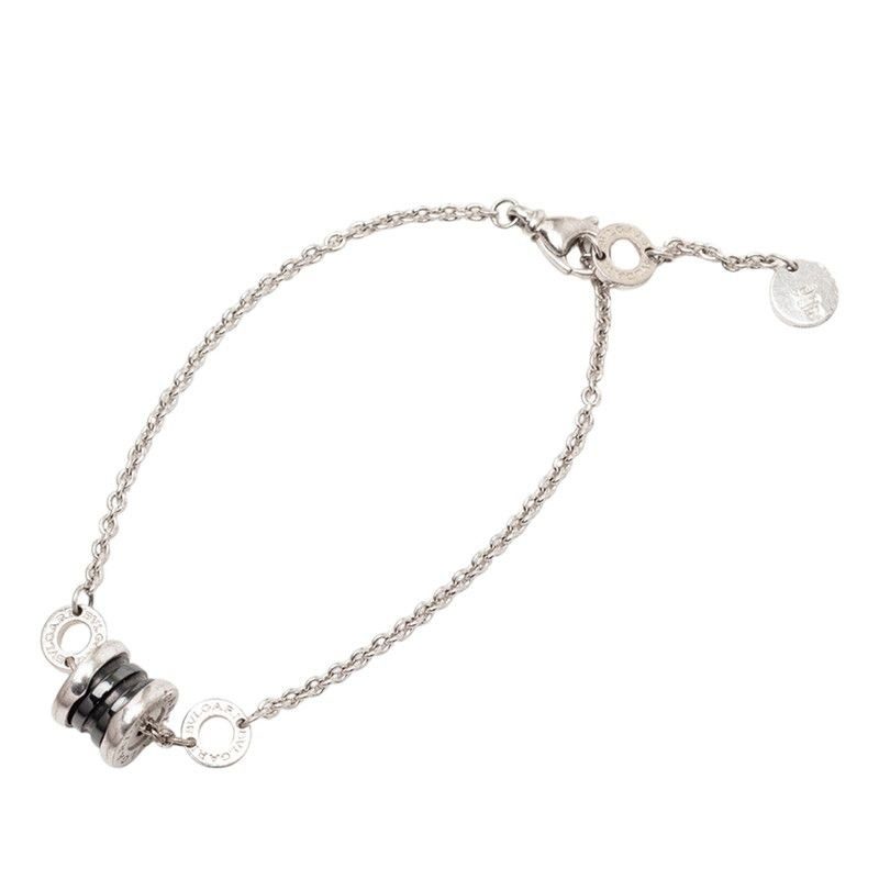 Bvlgari Se Bu the Children SM Bracelet Silver Black Ceramic