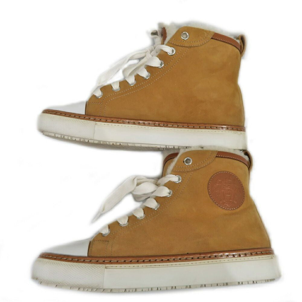 Hermes Jimi High Cut Sneakers 35.5 Mouton Camel — view 4