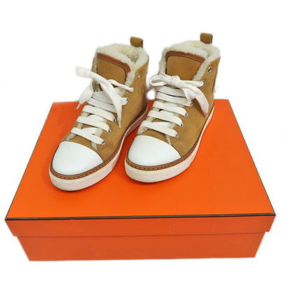 Hermes Jimi High Cut Sneakers 35.5 Mouton Camel — view 10