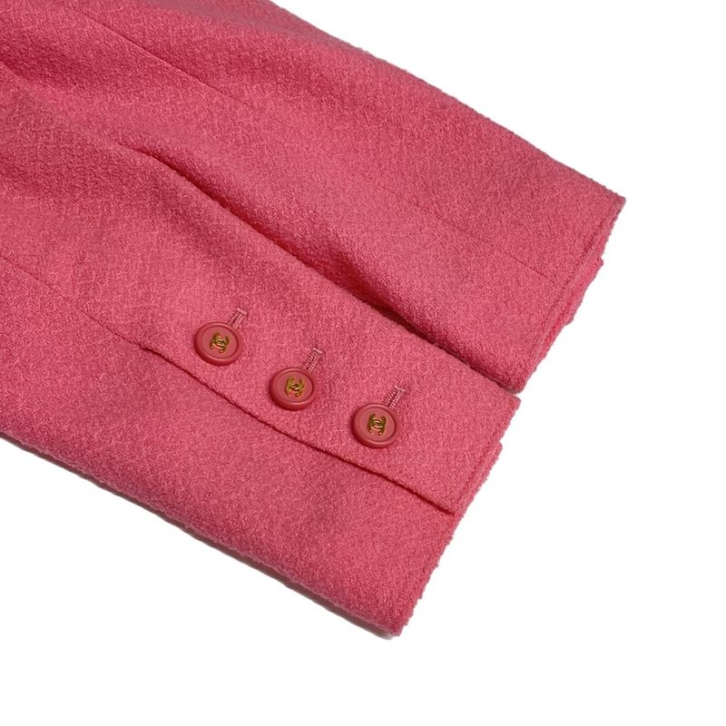 Chanel Jacket Size 36 S Ladies - P07349 Pink Long Sleeves / Coco Mark Buttons /