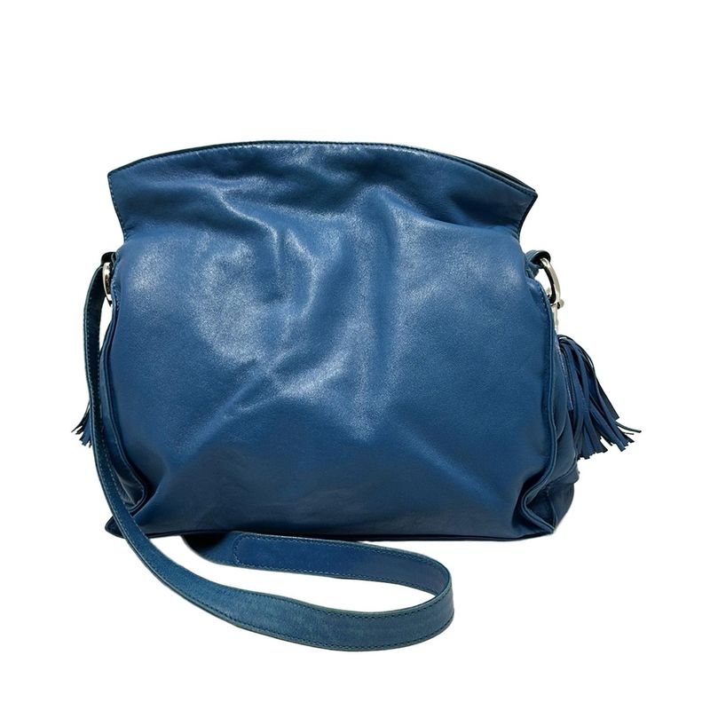 Loewe Shoulder Bag Flamenco Blue Leather