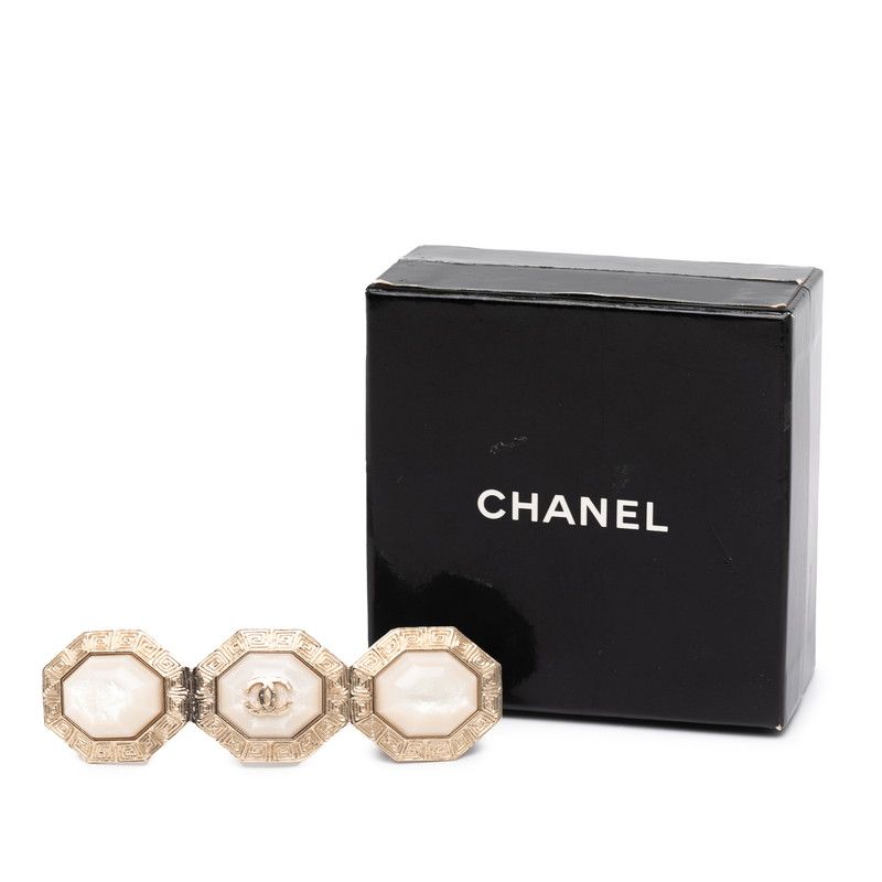 Chanel Coco Mark Gold Plated Faux Pearl Women's Chanel
