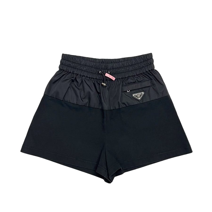 Prada Shorts Black Nero Re-Nylon S Nylon Cotton Waist 66