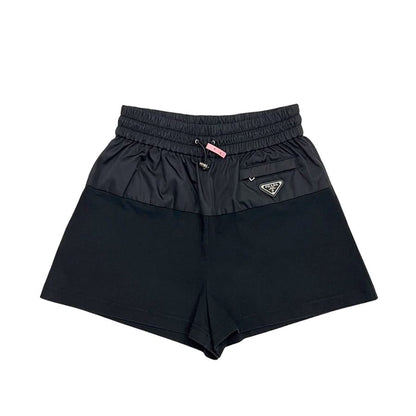Prada Shorts Black Nero Re-Nylon S Nylon Cotton Waist 66