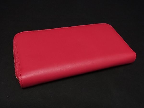 Bvlgari Leather Round Zipper Long Wallet Coin Purse Ladies Pink Al5168