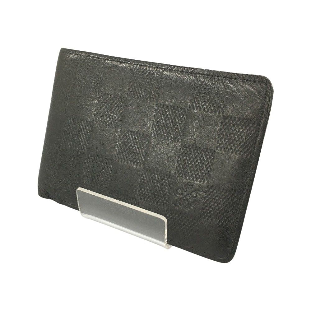 Louis Vuitton Bifold Wallet Portefeuille/multiple Damier Infini N63124 Black