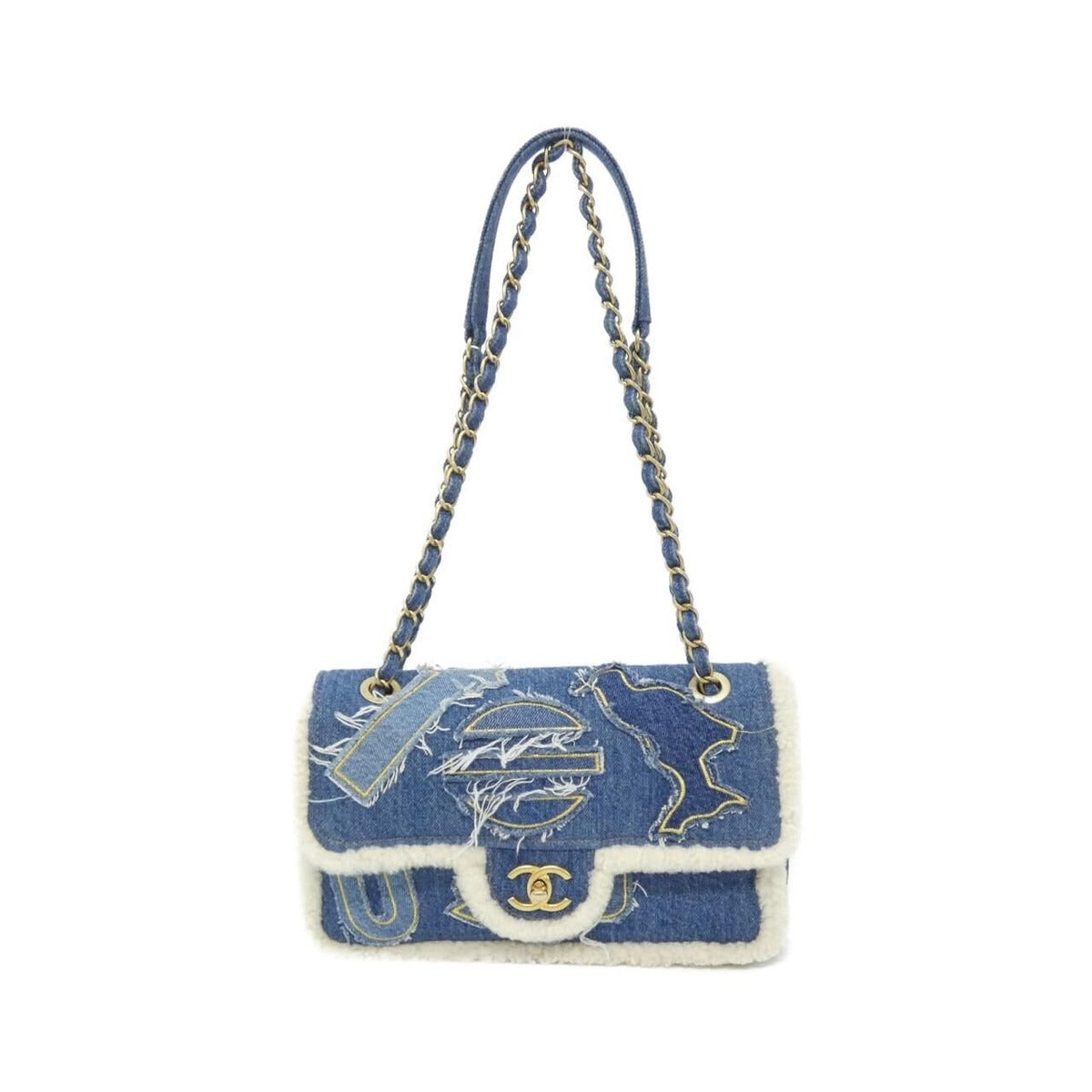 Chanel Shoulder Bag Denim White