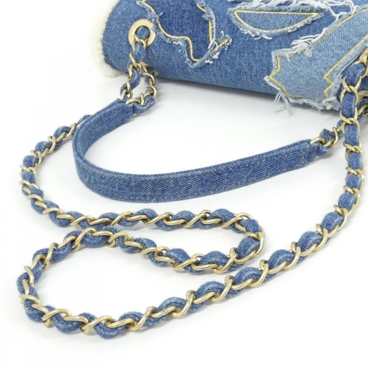Chanel Shoulder Bag Denim White — view 7