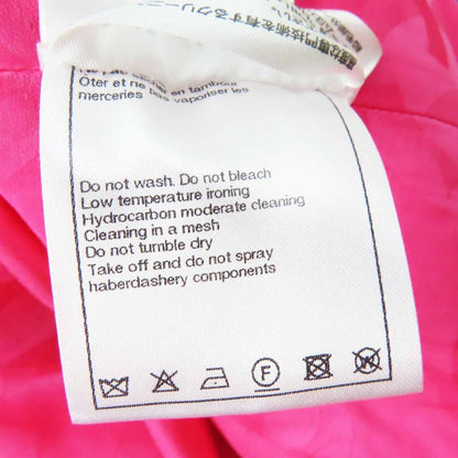 CHANEL 24P P76732 Cotton Coco Mark Bijoux Button Checkered Tweed Jacket Pink