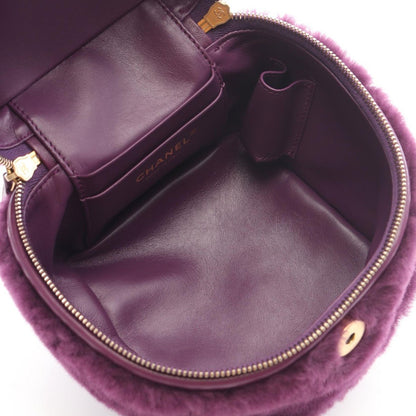 Chanel Shoulder Bag Quilted Vanity Purple Lambskin 2-Way — view 3