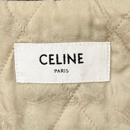 Celine Cotton Cashmere Triomphe Zip Top High Neck Corduroy Jacket — view 8