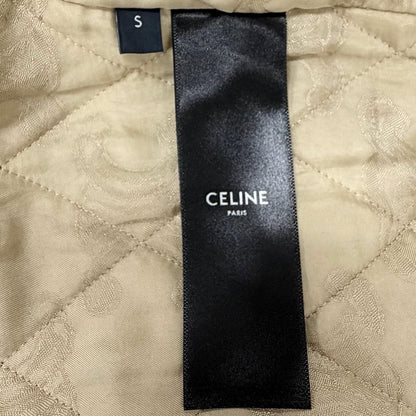 Celine Cotton Cashmere Triomphe Zip Top High Neck Corduroy Jacket — view 9