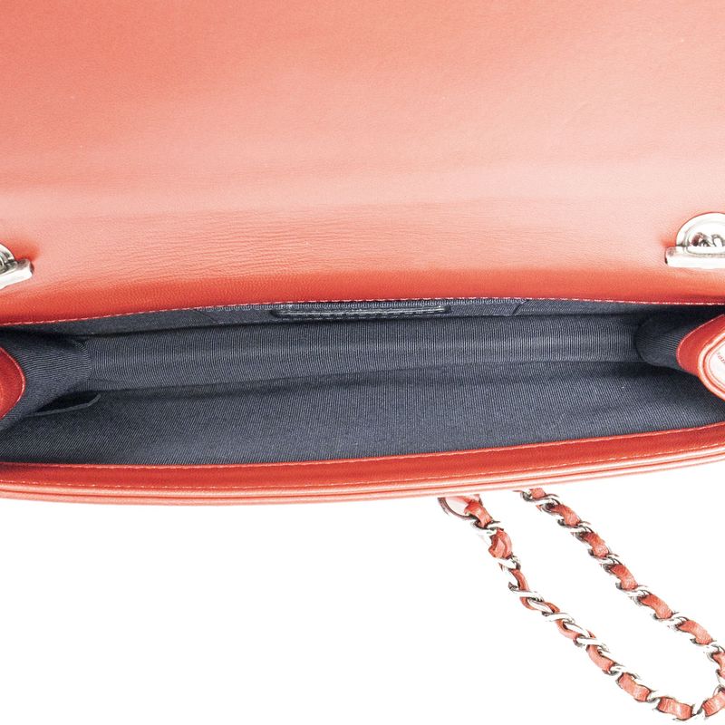 Chanel Studded Horizontal Boy Brick Flap Red Matelasse Lambskin Leather A