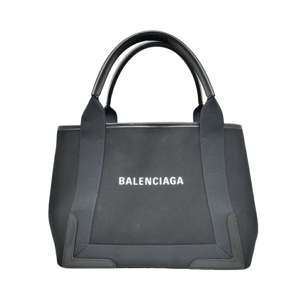 Balenciaga Navy Cabas S Canvas Black Tote Hand