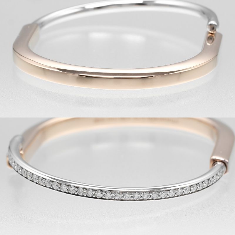 Tiffany & Co Rock 18K Pink Gold X 18K White Gold X Half Diamond Ladies 36.8g