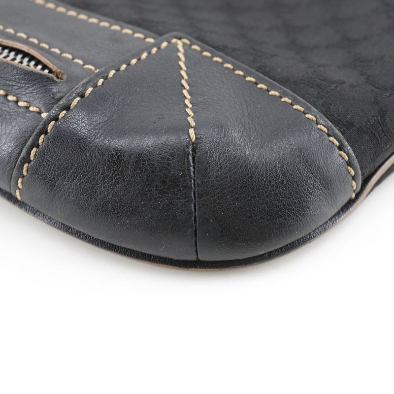 Celine Macadam 157112jbu Nylon Canvas And Leather Black Unisex Shoulder Bag