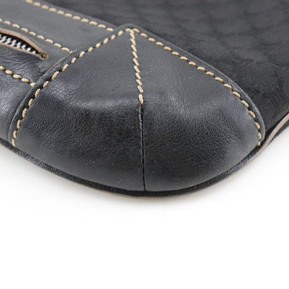 Celine Macadam 157112jbu Nylon Canvas And Leather Black Unisex Shoulder Bag