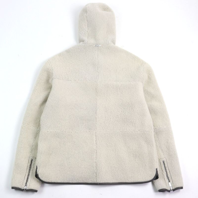 Hermes 053265hatc54 Sheepskin Leather Cowhide H Logo Zip Reversible Double Face