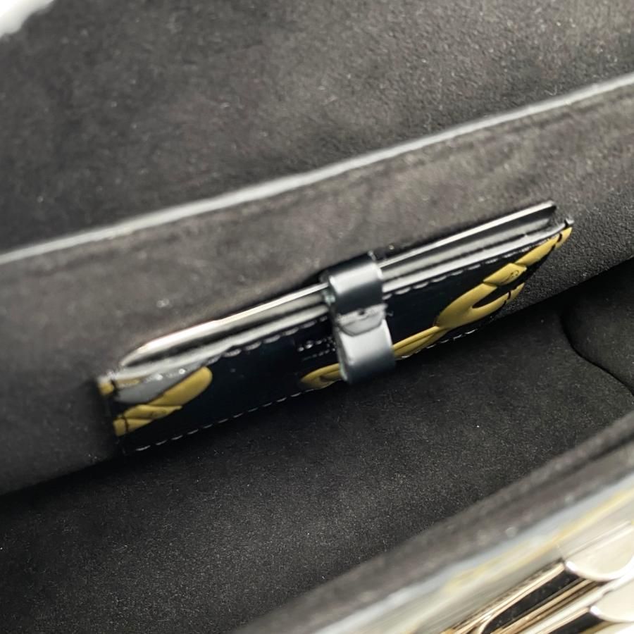 Louis Vuitton Shoulder Bag Twist MM M42454 Epi Chain Flower Print Noir Black