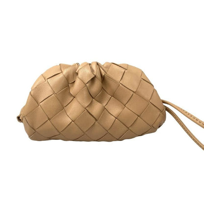 Bottega Veneta The Pouch Small Clutch Bag Shoulder Bag Beige Preowned