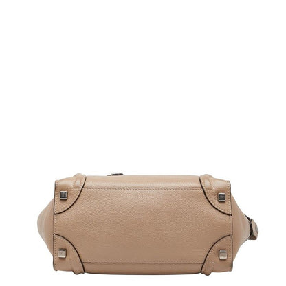 Celine Luggage Micro Shopper Beige Leather Women's Celine