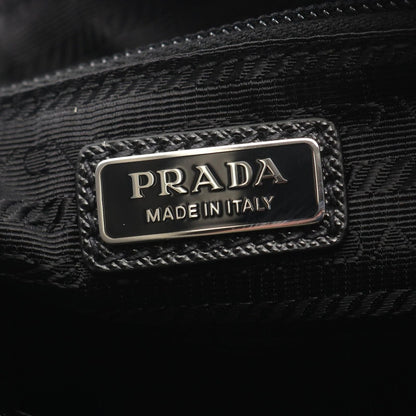 Prada Clutch Re-Nylon Nesetessuto Saffiano Black Nylon Leather — view 4