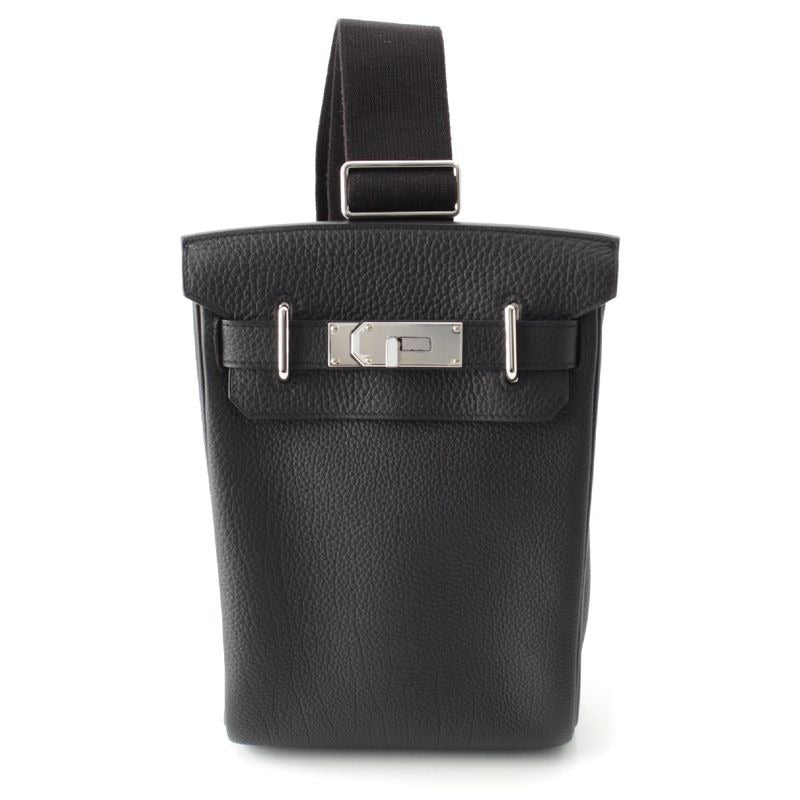 Hermes 2023 B Kelly Hac a Dos PM Togo One Shoulder Body Bag Black Silver Hardware