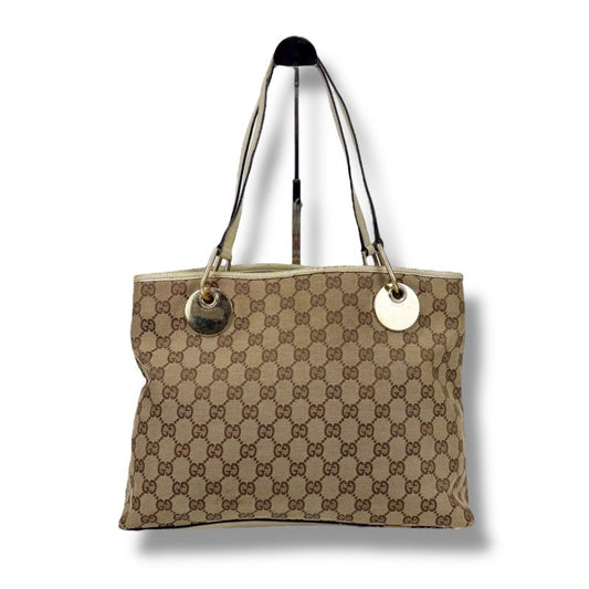 Gucci Mini Tote Bag Beige White GG Canvas GG Pattern Shoulder