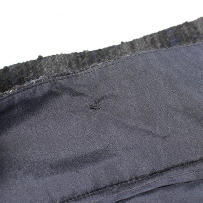 Chanel Skirt Lion Button Tweed Fringe Wool Navy Black. Gray — view 7
