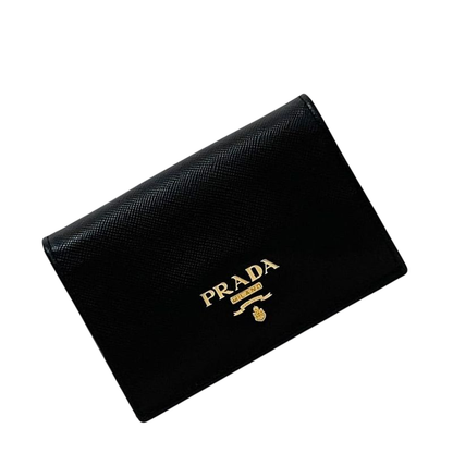 Prada Business Card Case Black NERO Excellent Condition Saffiano Leather