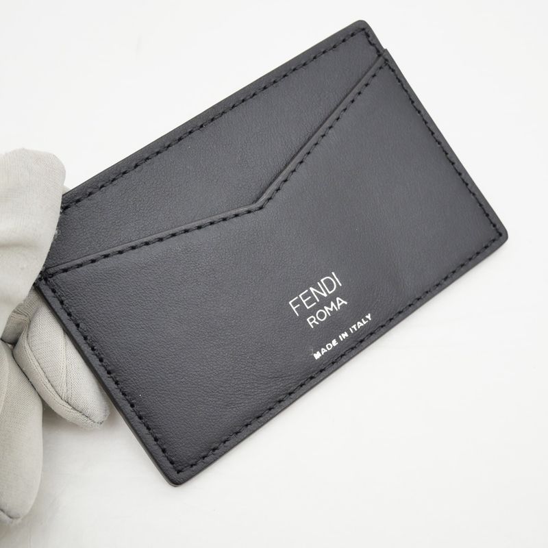 Fendi Cade Case Business Card Holder Zucca Black 7ar911 Accessories