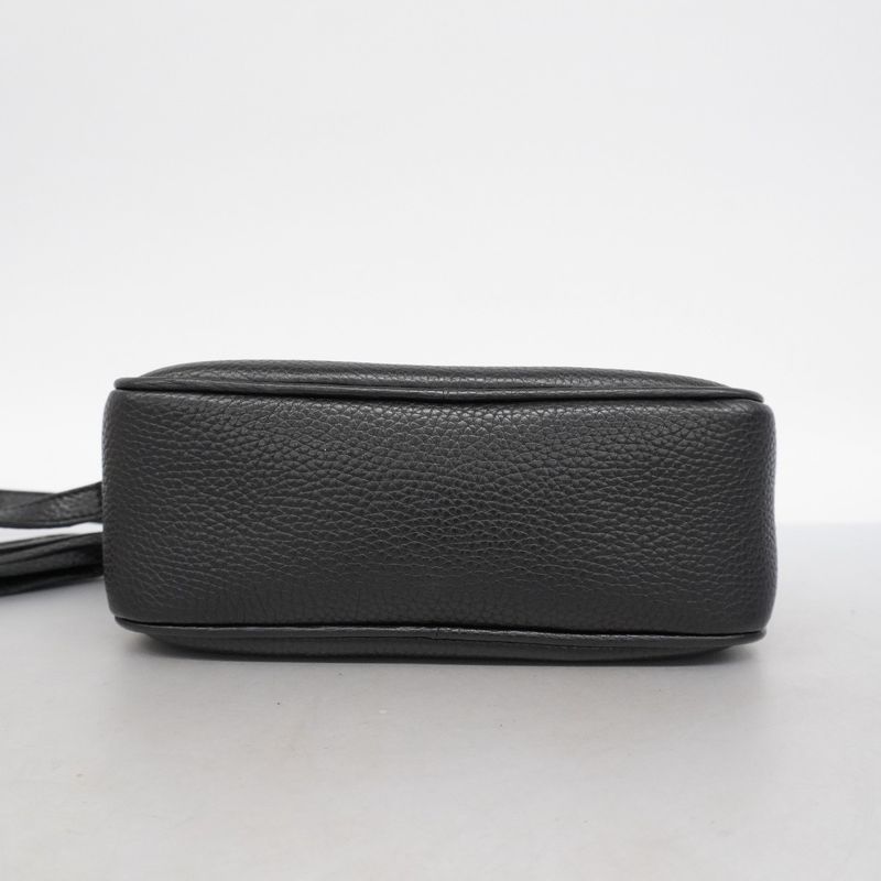 Gucci Shoulder Bag Soho 308364 Leather Black Chien Pan Gold Hardware Women's