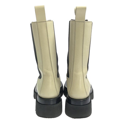 Bottega Veneta - Lug Boots Side Gore Leather Lug Boots - 37 - White Black -
