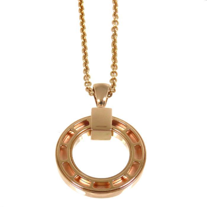 Bvlgari Bulgari Circle Diamond Necklace 18K Pink Gold 750 Pink Gold 51.5cm