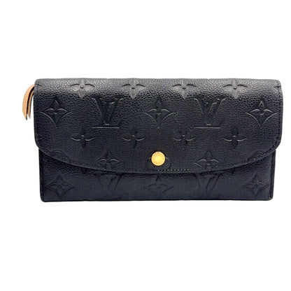 Louis Vuitton Portofoy Emily Monogram Empreinte Initials Leather Black Bifold