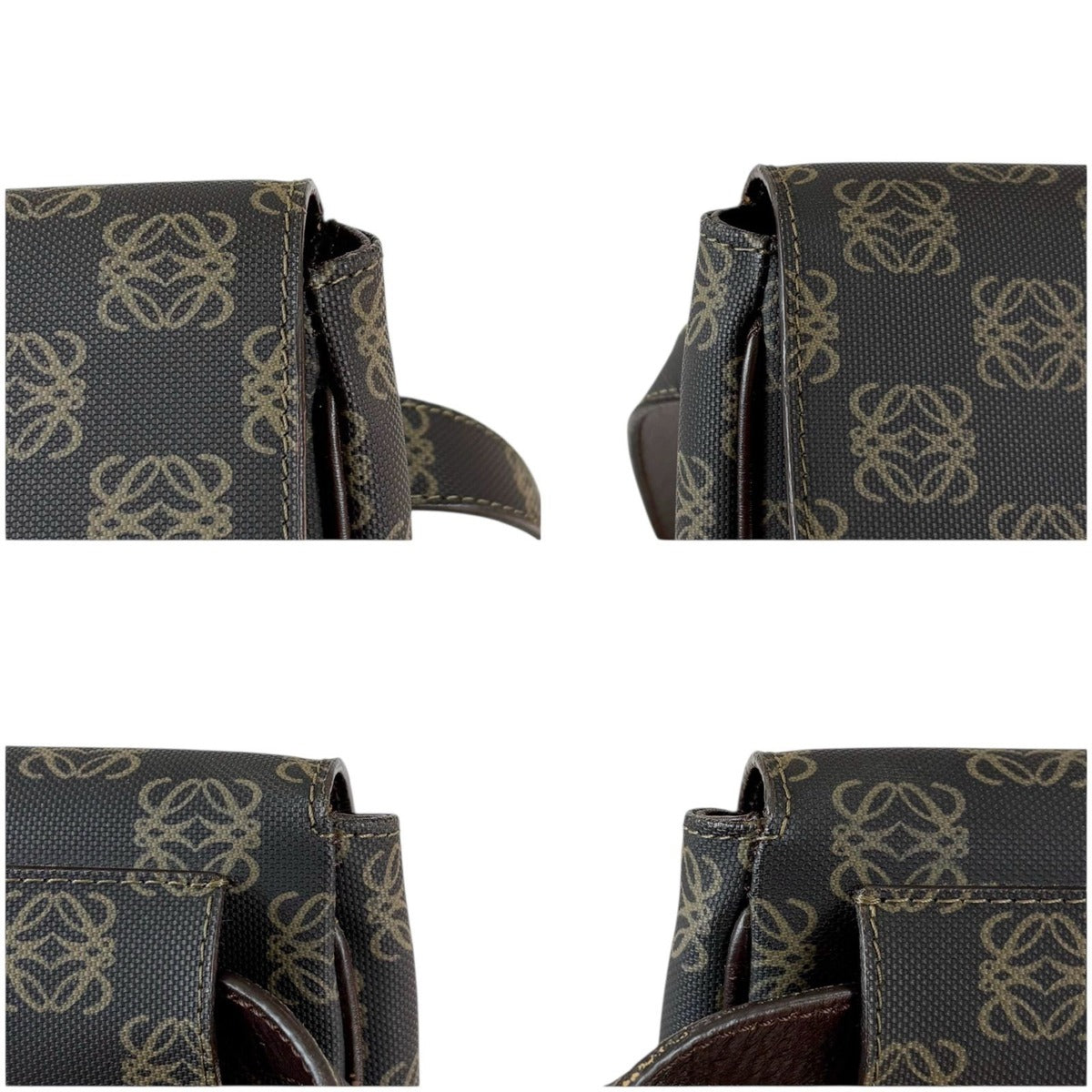 Loewe Waist Pouch Cross Repeat Anagram Logo Leather Black Brown — view 5