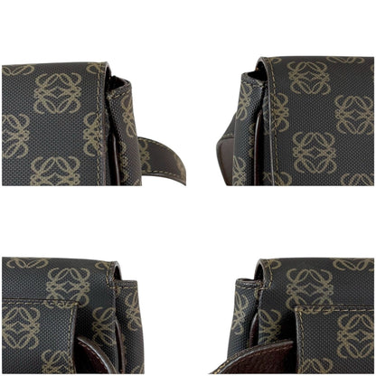 Loewe Waist Pouch Cross Repeat Anagram Logo Leather Black Brown — view 5