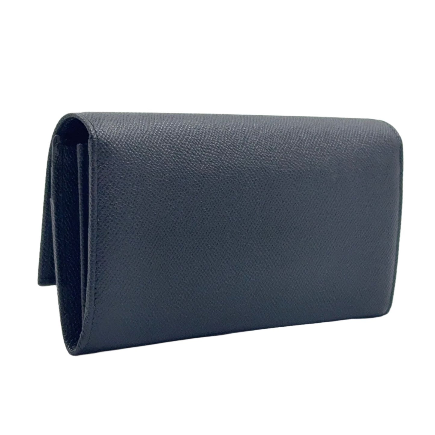 Bvlgari Circle Motif Leather Black Wallet Silver — view 2