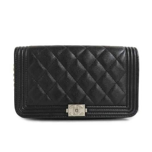 Chanel Boy Phone Case Ap3013 Shoulder Bag Black Caviar Leather